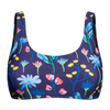 Vrolijke sportbikinitop Aquarelle bloemen