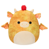 Peluche Squishmallows de 40 cm Dieric le dragon texturé jaune aux cheveux rouges