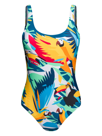 Maillot de bain une pièce rigolo Oiseaux tropicaux