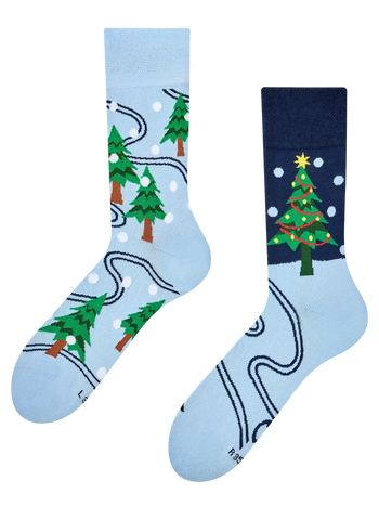 Chaussettes rigolotes Arbre de Noël & neige