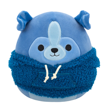 Peluche Squishmallows de 20 cm Botera le Sheltie arborant un sweat à capuche en laine