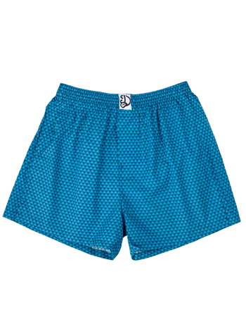 Emerald blauw herenboxershort met patroon
