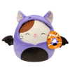 Squishmallows Cam de kat in paars vleermuiskostuum, 20 cm