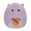 Peluche Squishmallows de 20 cm Hanna l’hippopotame violet avec cœur
