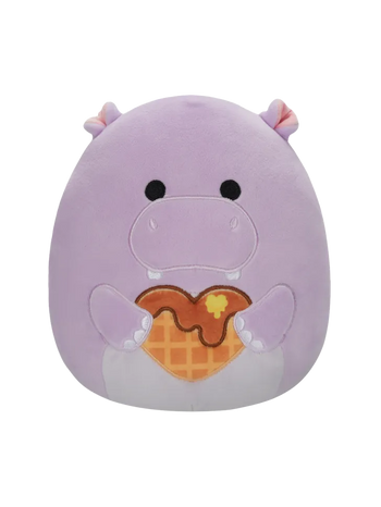 Peluche Squishmallows de 20 cm Hanna l’hippopotame violet avec cœur