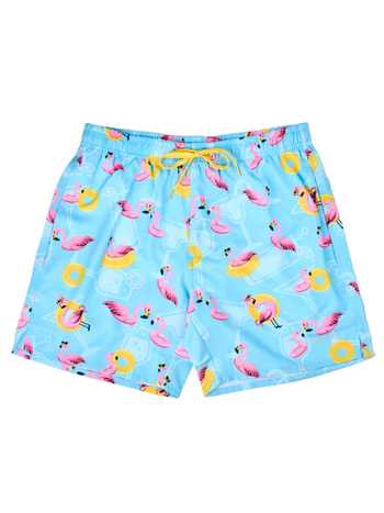 Vrolijk zwemshort voor heren Flamingo op vakantie