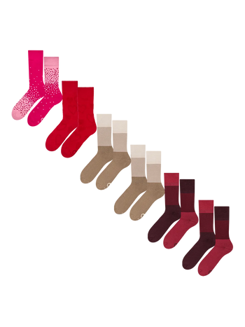 Lot de 6 chaussettes chaudes – Tons chauds