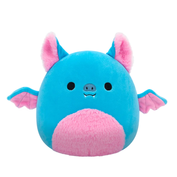 Squishmallows Boyle de blauwe fruitvleermuis met roze buik, 20 cm