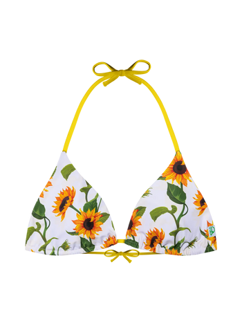 Haut de bikini triangulaire rigolo Tournesol ensoleillé