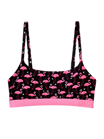 Bralette rigolote en modal pour femmes Cœurs et Flamants roses