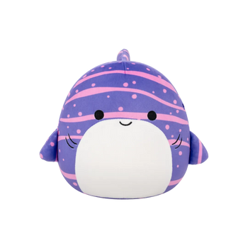 Peluche Squishmallows de 30 cm Tizziano le requin-baleine à rayures violettes