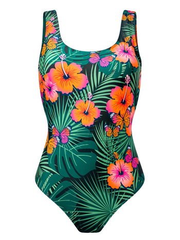 Maillot de bain une pièce rigolo pour femmes Hibiscus