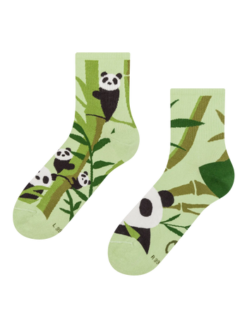Chaussettes mi-mollet rigolotes Panda et bambou