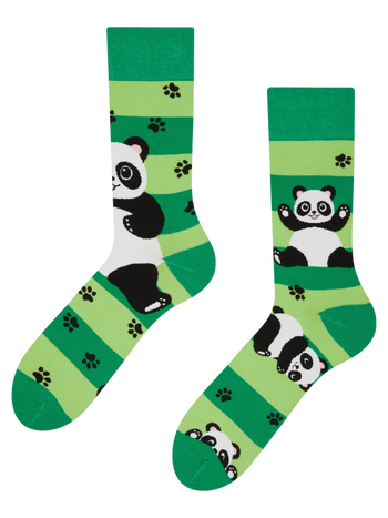 Chaussettes rigolotes Panda et rayures