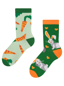 Chaussettes rigolotes pour enfants Lapin et carotte