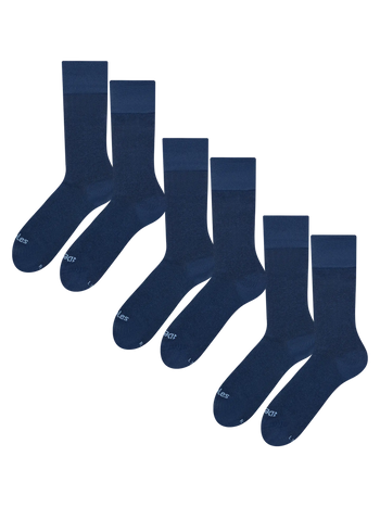 3-pack bundel gekamde katoenen donkerblauwe sokken