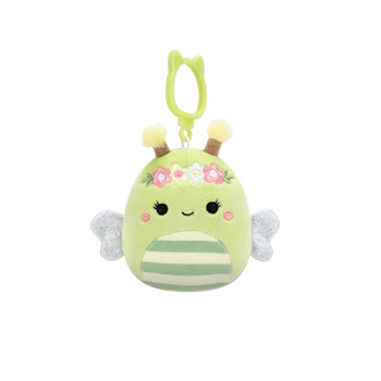 Squishmallows Clip-On Sybil de groene bij, 9 cm