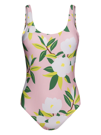 Maillot de bain une pièce rigolo pour femmes Roses blanches