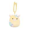 Squishmallows sleutelhanger Rina de koe met tie-dye vlekken, 9 cm