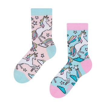 Chaussettes rigolotes pour enfants Licorne arc-en-ciel