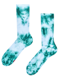 Chaussettes côtelées tie-dye émeraude