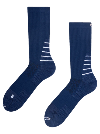 Chaussettes de randonnée mi-mollet bleu foncé pour hommes