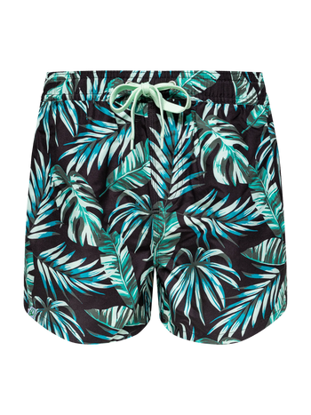 Short de bain rigolo pour hommes Feuilles tropicales