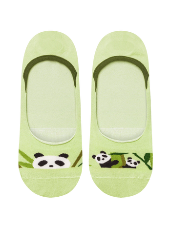 Chaussettes invisibles rigolotes Panda et bambou