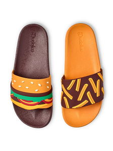 Sandales rigolotes Burger et frites