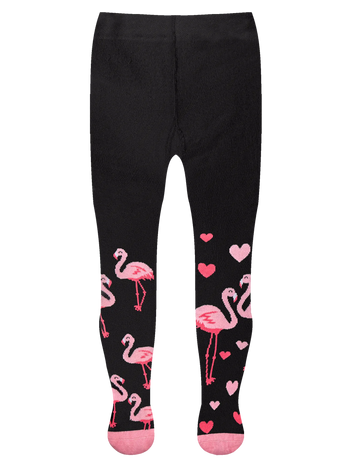 Collants antidérapants pour enfants Cœurs et Flamants roses