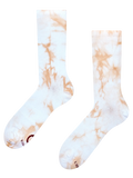 Chaussettes côtelées tie-dye beige