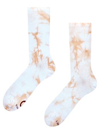 Beige tie-dye geribbelde sokken