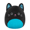 Squishmallows Eponine - Zwarte kat met neonblauwe pluizige buik en glinsterende oren, 20 cm