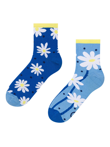 Chaussettes mi-mollet rigolotes Marguerites et points