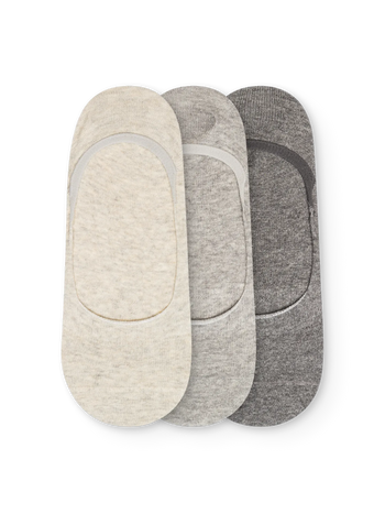 Paquet de 3 chaussettes invisibles classiques Mélange gris