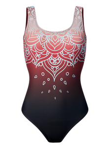 Maillot de bain une pièce rigolo pour femmes Mandala ethnique