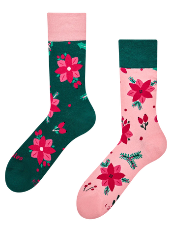 Chaussettes rigolotes Roses de Noël
