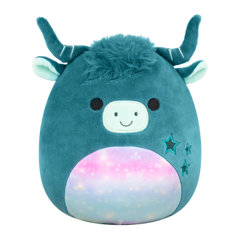 Peluche Squishmallows de 13 cm Clark la vache verte des Highlands