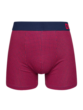 Rood-blauwe trunks voor heren met patroon
