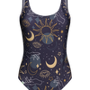 Maillot de bain une pièce rigolo pour femmes Ciel mystique
