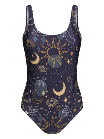 Maillot de bain une pièce rigolo pour femmes Ciel mystique