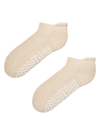 Beige Pilates- en Yoga-sokken