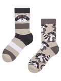 Chaussettes chaudes rigolotes pour enfants Raton laveur heureux