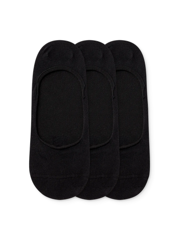 Paquet de 3 paires de chaussettes invisibles noires classiques en coton