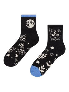 Chaussettes mi-mollet rigolotes Chat et lune