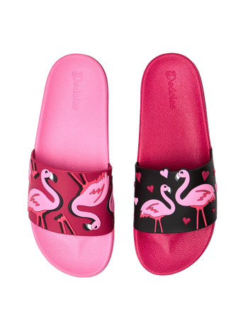 Vrolijke sliders voor kinderen Flamingo's & harten
