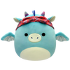 Peluche Squishmallows de 20 cm Tatiana le dragon bleu sarcelle foncé avec bandana