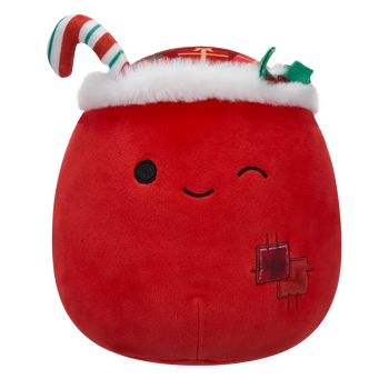 Squishmallows Carrie de knipogende cadeauzak met lappendeken, 20 cm