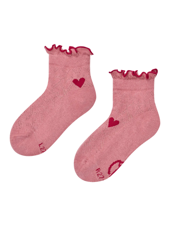 Chaussettes cutecore pour filles Cœurs rouges