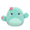 Peluche Squishmallows de 20 cm Graciela le cactus à feuilles de menthe avec des fleurs roses